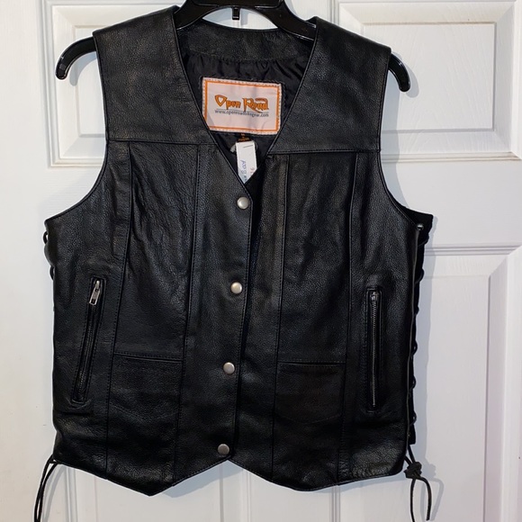 NWT Leather Biker Wolf Vest - Picture 9 of 12